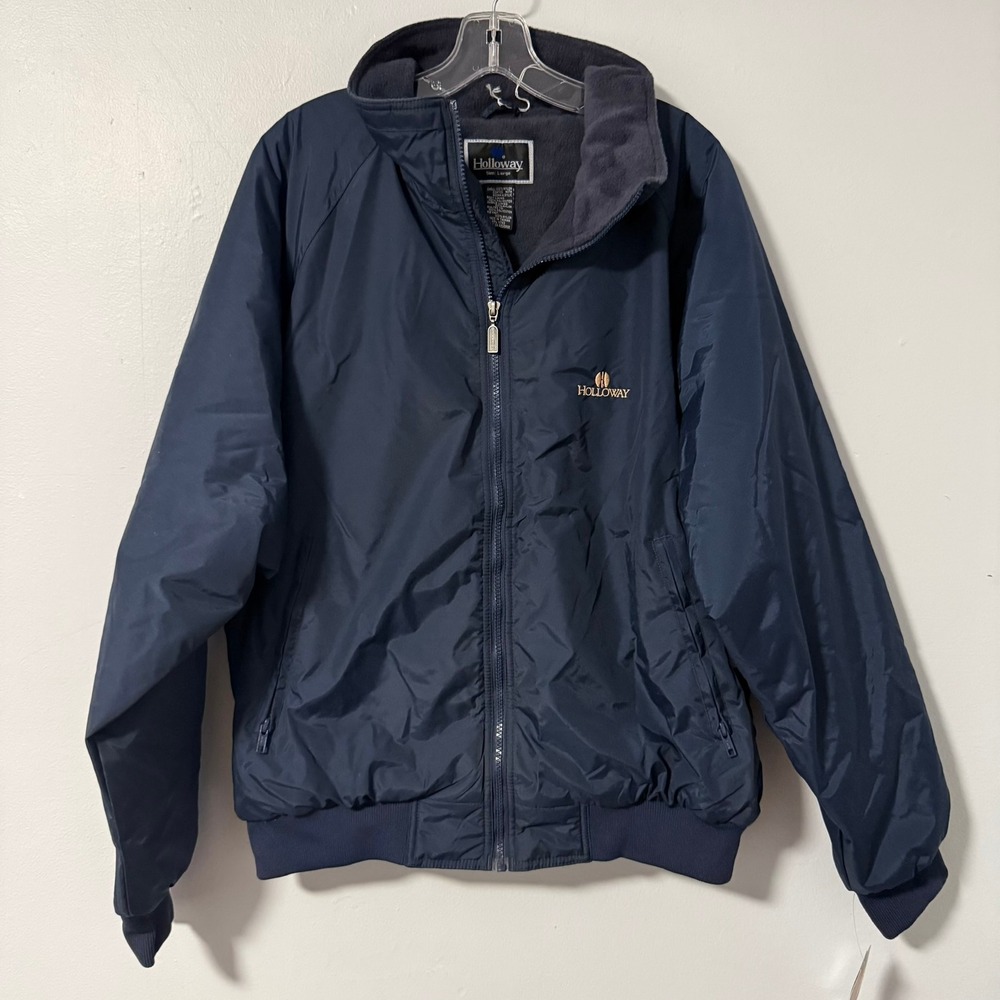Holloway Scout Jacket Men's Navy Blue Summit Nylon Fleece Lined Large VTG NWT‎